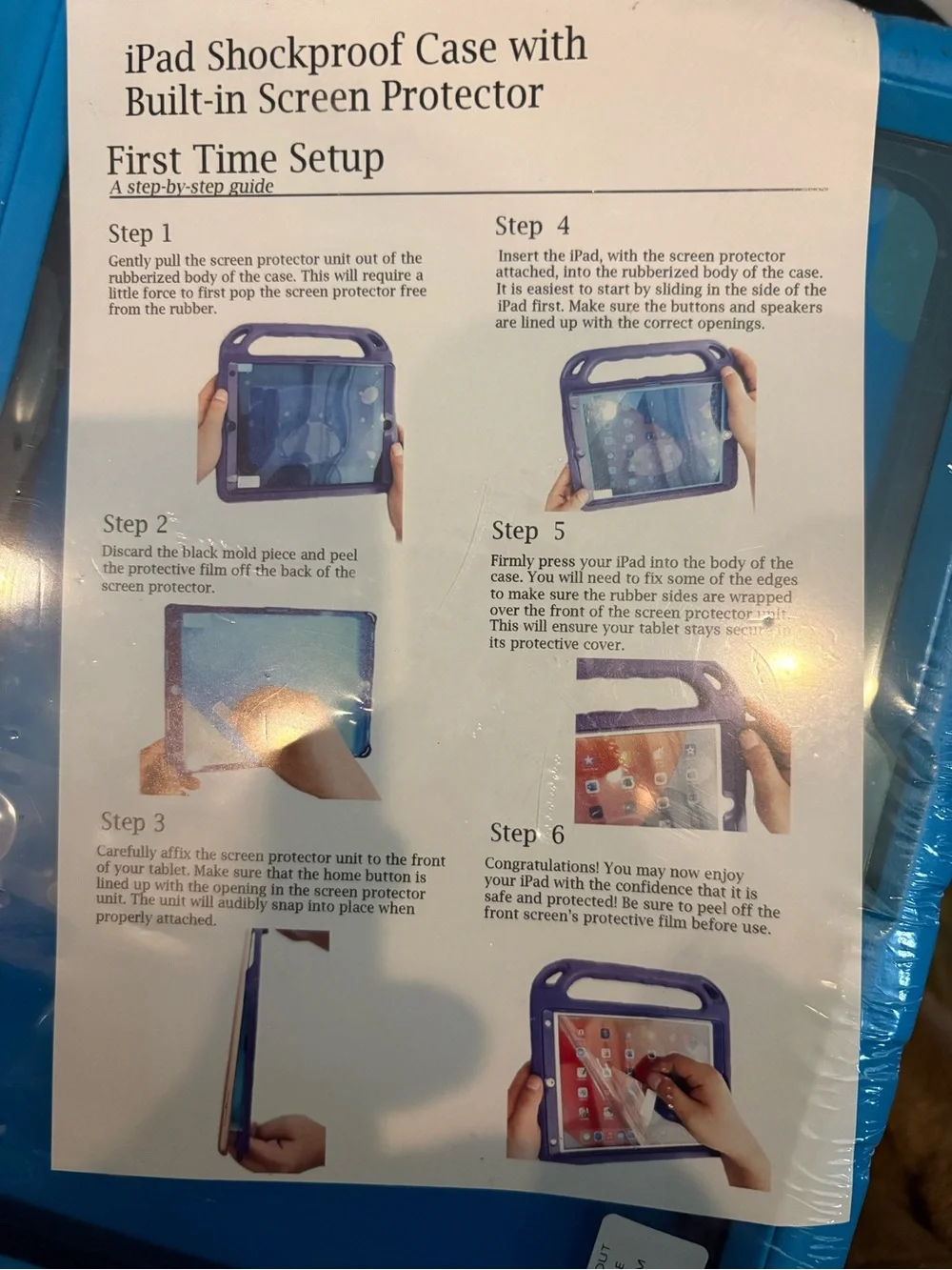 Blue Shockproof iPad Case with Handle. iPad 10/11 generation